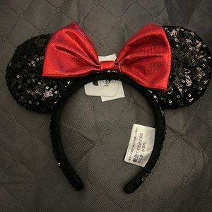 Disney Ears - red and black sequin